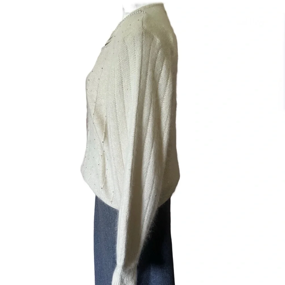 Vintage 1980’s Premier Designer Collection Silk & Angora Sweater Large - Picture 2 of 8